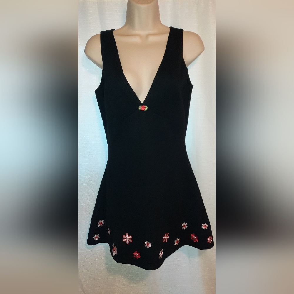 dELiA*s Black Mini Dress with Pink & Red Floral Accents - Picture 11 of 13